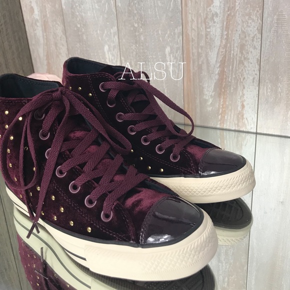 Converse Lux Mid Velvet Hidden Wedge Dark SangriaW - Picture 6 of 8